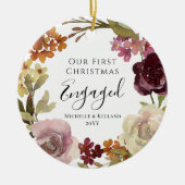 Eerste kerst verloofde bloem keramisch ornament (Voorkant)