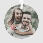 Eerste kerst verloofde minimale krans foto ornament (achterkant)