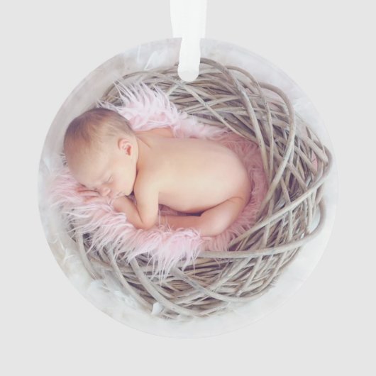 Eerste kerstbaby details hert Metaal Ornament (achterkant)