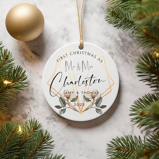 Eerste kerstbevruchte keramische Ornament