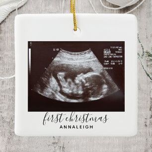 Eerste kerstbevruchting Ultrasound Foto aangepast Keramisch Ornament