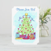 Eerste kerstboom Aangepaste uitnodiging (Staand voorkant)