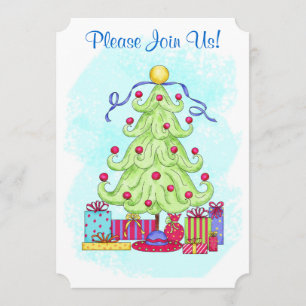 Eerste kerstboom Aangepaste uitnodiging