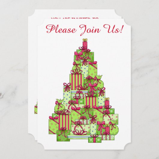 Eerste kerstboom Aangepaste uitnodiging (Voorkant / Achterkant)