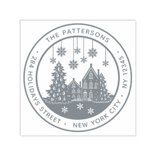 Eerste kerstboom Persoonlijk retouradres winter Zelfinktende Stempel