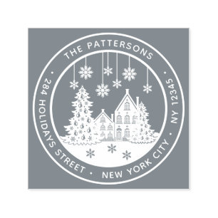 Eerste kerstboom Persoonlijk retouradres winter Zelfinktende Stempel