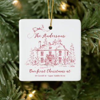 Eerste kerstboomornament voor een nieuw huis keramisch ornament