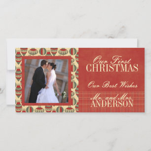 Eerste kerstbruiloft Fotokaarten Feestdagenkaart