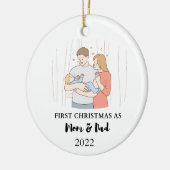 eerste kerstbulkmaandag keramisch ornament (Links)