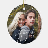 Eerste kerstcadeaufoto Handgeschreven foto Keramisch Ornament (Links)