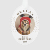 Eerste kerstcadeaufoto ornament (achterkant)