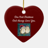 Eerste kerstcadeaus keramisch Ornament (Achterkant)