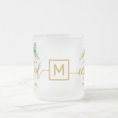 Eerste kerstcadeautje Gold Script Holly Monogram Matglas Koffiemok (Center)