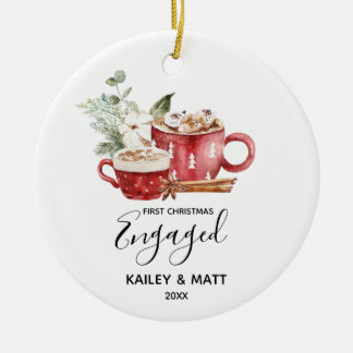 Eerste kerstcadeautje Ornament met enkele keramisc