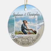 Eerste kerstcadeautje Perforische foto Keramisch Ornament (Links)