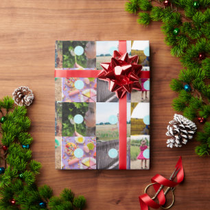 Eerste kerstdag, 10 foto's, Collage Wrapping Paper Cadeaupapier