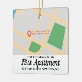 Eerste kerstdag 1e kamer Adres Aangepaste kaart Keramisch Ornament (Links)