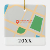 Eerste kerstdag 1e kamer Adres Aangepaste kaart Keramisch Ornament (Achterkant)