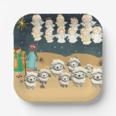 Eerste Kerstdag 3D De herders Papieren Bordje (Voorkant)