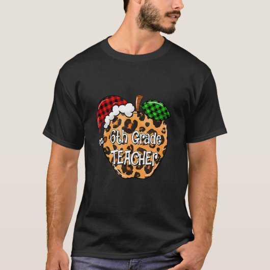 Eerste kerstdag 6-graad leraar speldenluipaard App T-shirt (Voorkant)