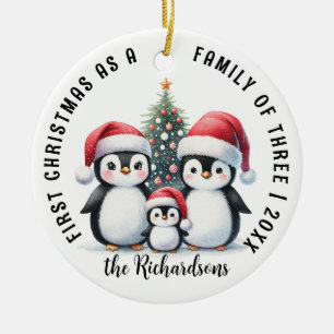 Eerste kerstdag als familie van drie Schattigee pi Keramisch Ornament