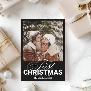 Eerste Kerstdag als Mr & Mrs. Feestdagenkaart