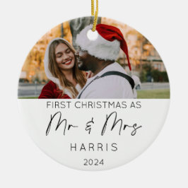 Eerste Kerstdag als Mr & Mrs Keramisch Ornament