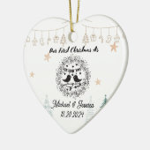 Eerste Kerstdag als Mr & Mrs Ornament Pas getrouwd (Links)