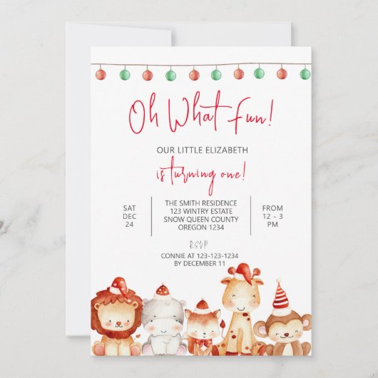 Eerste Kerstdag, Dierenfeest, Kerstman Kaart (Voorkant)