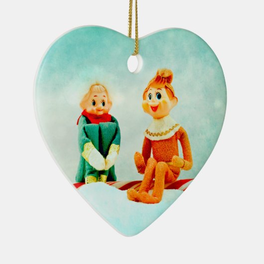 Eerste kerstdag Elf Keramisch Ornament (Rechts)