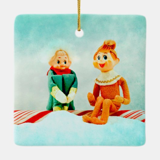 Eerste kerstdag Elf Keramisch Ornament (Achterkant)