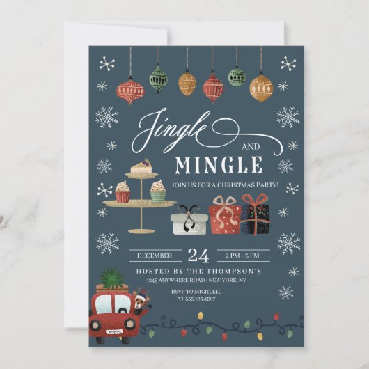 Eerste kerstdag en uitnodiging van de partij Mingl (Voorkant)