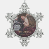 Eerste kerstdag Glitter Snowflake Ornament (Voorkant)