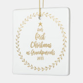 Eerste Kerstdag Grootouder Gold Foto Keramisch Ornament (Links)