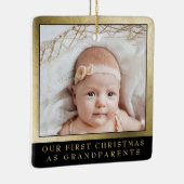 Eerste Kerstdag Grootouders Gold Black Foto Keramisch Ornament (Rechts)