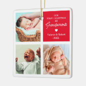 Eerste kerstdag Grootouders met kerstfeest Keramisch Ornament (Links)