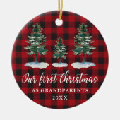 Eerste Kerstdag Grootouders Pines Play Keramisch Ornament (Voorkant)