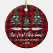 Eerste Kerstdag Grootouders Pines Play Keramisch Ornament (Achterkant)