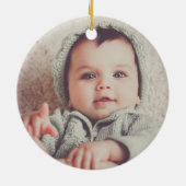 Eerste Kerstdag Grootouders Rustic Copper Foto Keramisch Ornament (Achterkant)