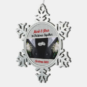 Eerste kerstdag huwelijk tin sneeuwvlok ornament (Rechts)