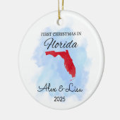 Eerste kerstdag in het Florida State Ornament (Links)