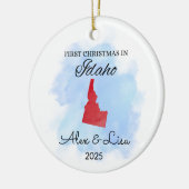 Eerste kerstdag in het Idaho State Ornament (Links)