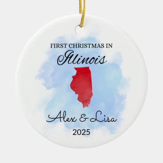 Eerste kerstdag in het Illinois State Ornament (Voorkant)