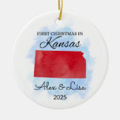 Eerste kerstdag in het Kansas State Ornament (Voorkant)