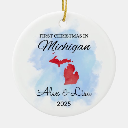 Eerste kerstdag in het Michigan State Ornament (Voorkant)