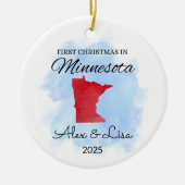Eerste kerstdag in het Minnesota State Ornament (Voorkant)