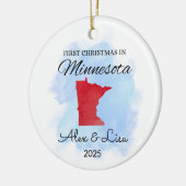 Eerste kerstdag in het Minnesota State Ornament (Links)