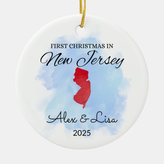 Eerste kerstdag in het New Jersey State Ornament (Voorkant)