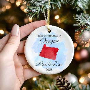 Eerste kerstdag in het Oregon State Ornament