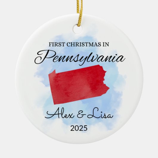 Eerste kerstdag in het Pennsylvania State Ornament (Voorkant)